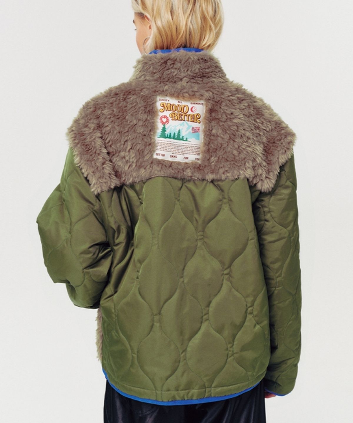 무드베러(MOODBETTER) SHEARLING FLEECE ZIP UP JUMPER KHAKI