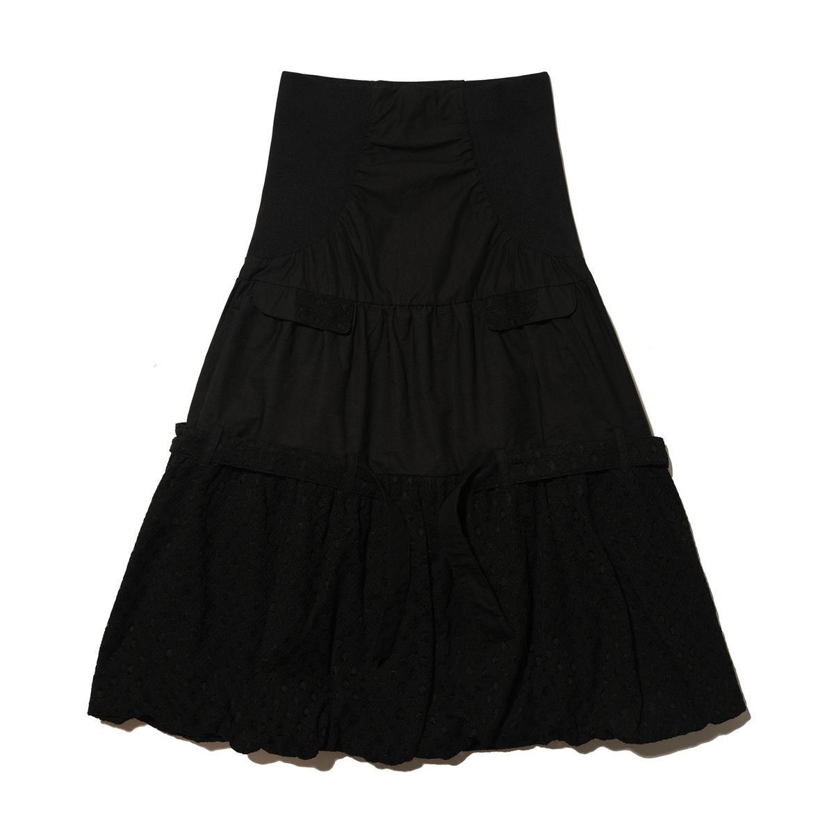 테레루(TERERU) Balloon-Silhouette Maxi Skirt Black