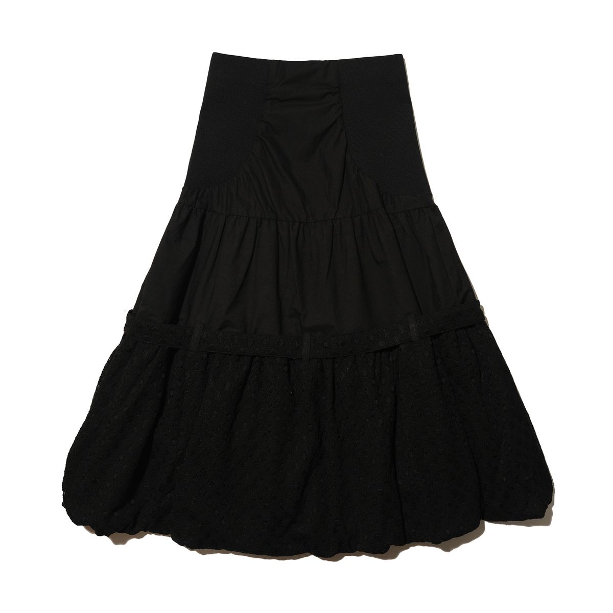 테레루(TERERU) Balloon-Silhouette Maxi Skirt Black