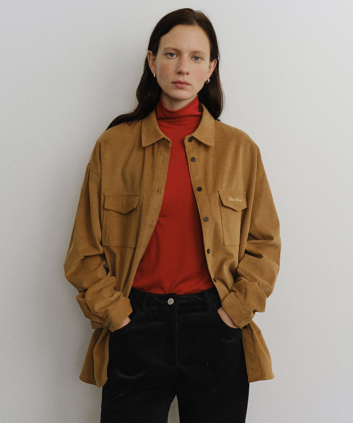 유라고(URAGO) Corduroy flap pocket shirt