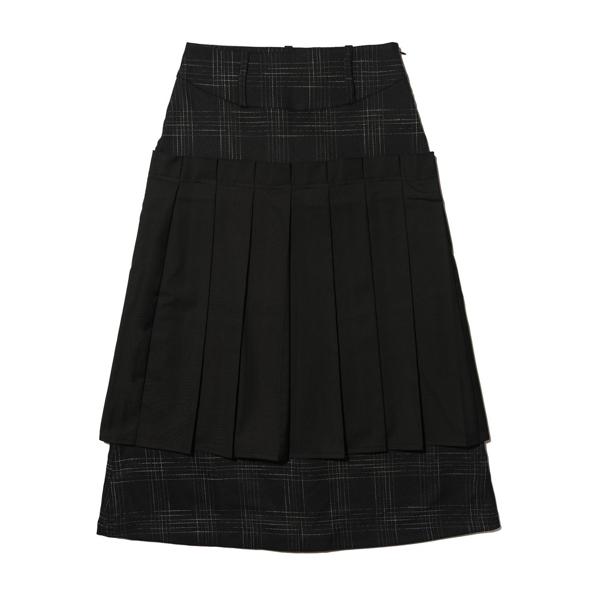 테레루(TERERU) Pleated Layered Skirt Black