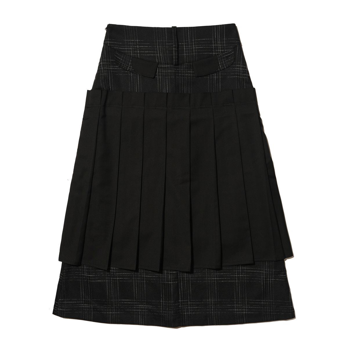 테레루(TERERU) Pleated Layered Skirt Black