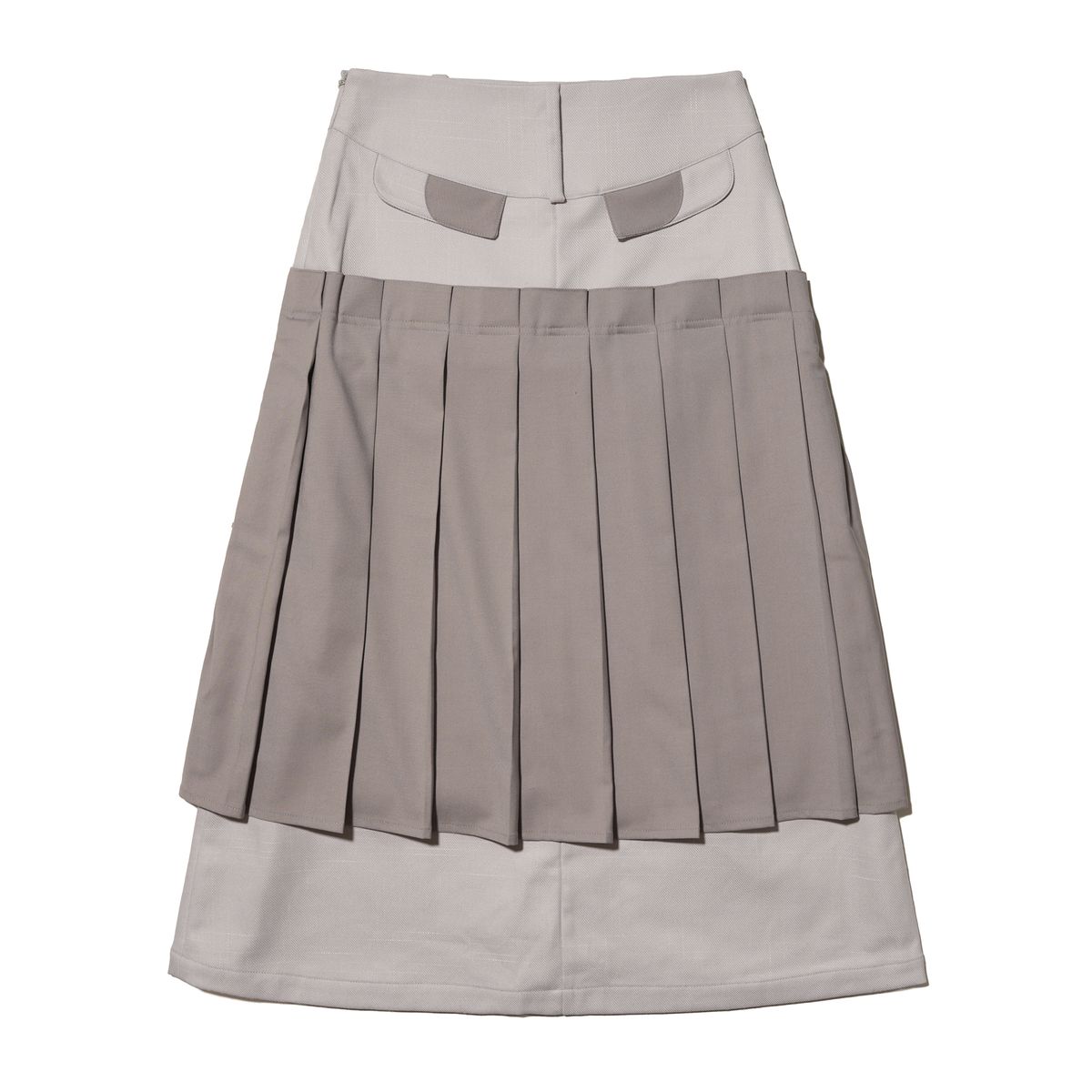 테레루(TERERU) Pleated Layered Skirt Gray