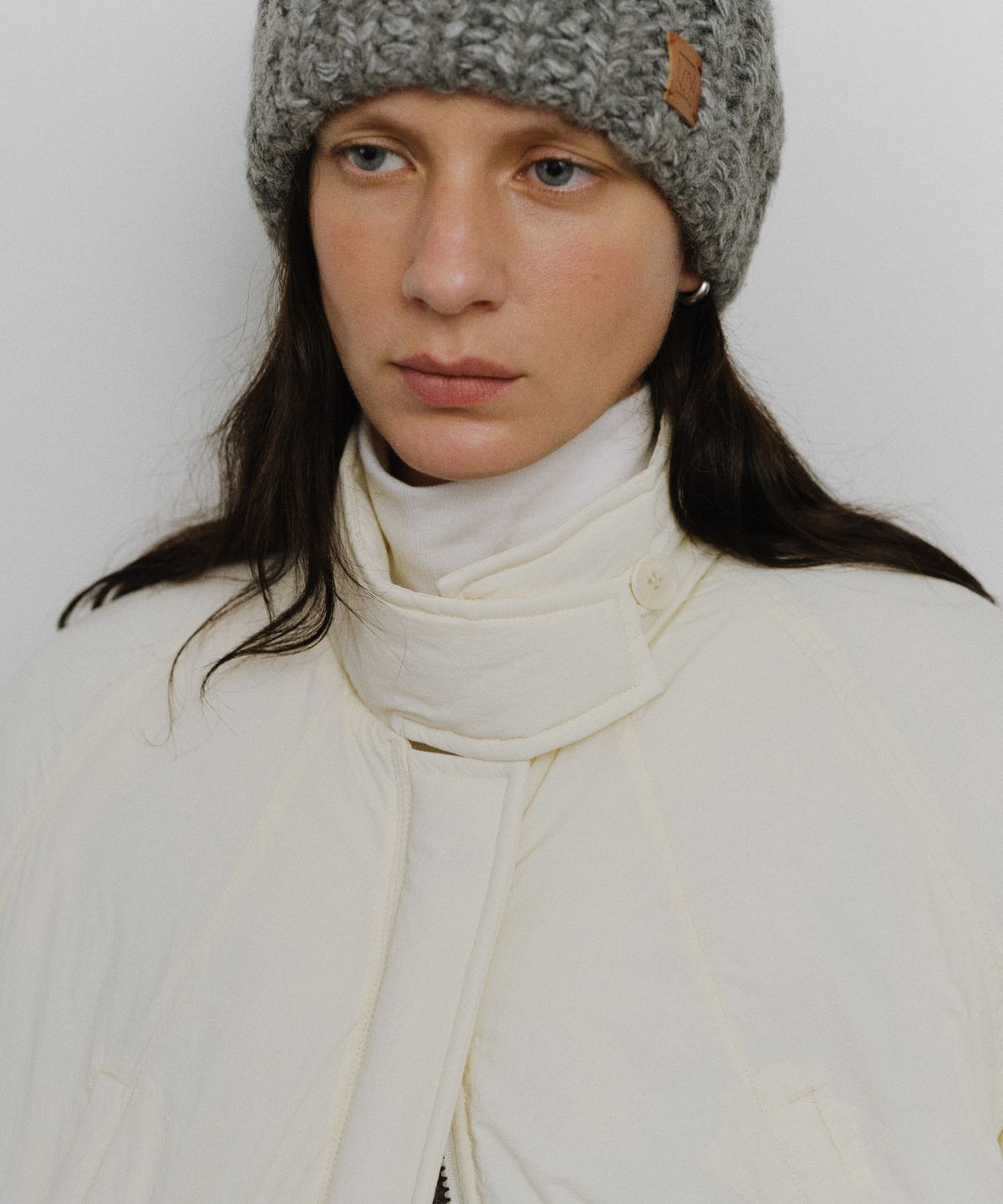 유라고(URAGO) Casual half padded jumper_Cream