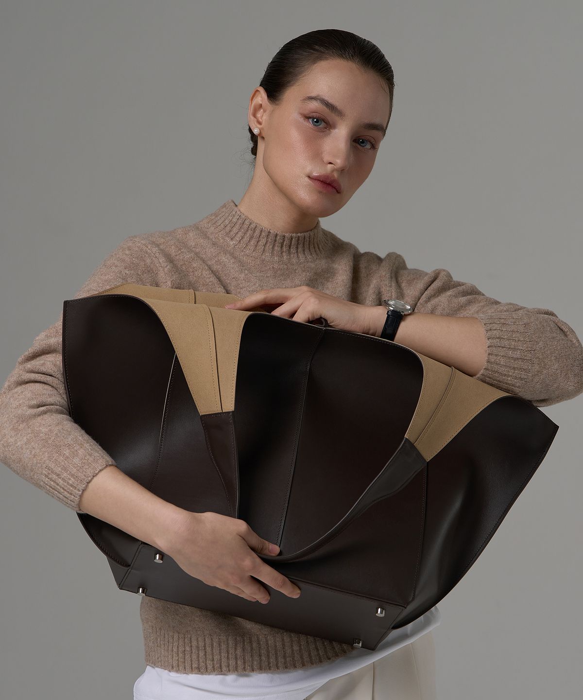 제마 에르베 르 코티디앙(ZEMA ÉLEVER LE QUOTIDIEN) Onnete Tote Bag XL - Espresso Brown (오네뜨 토트백 XL)
