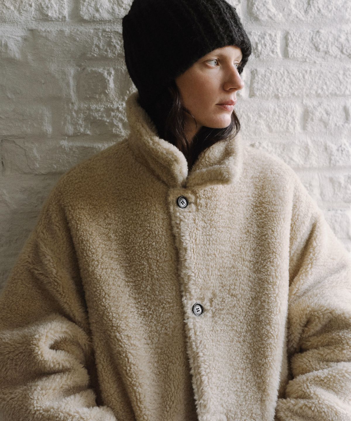 유라고(URAGO) Reversible shearing padded coat_Black