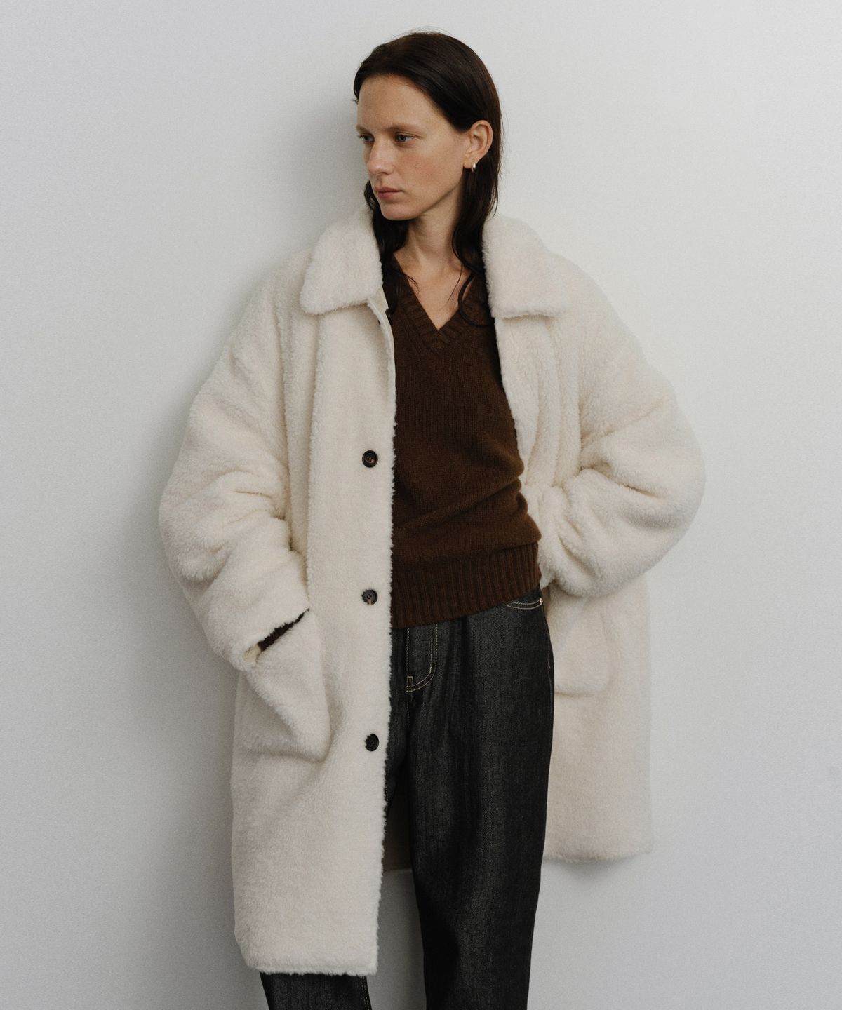 유라고(URAGO) Reversible shearing padded coat_Light beige