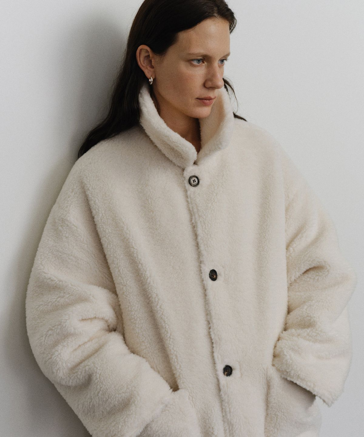 유라고(URAGO) Reversible shearing padded coat_Light beige