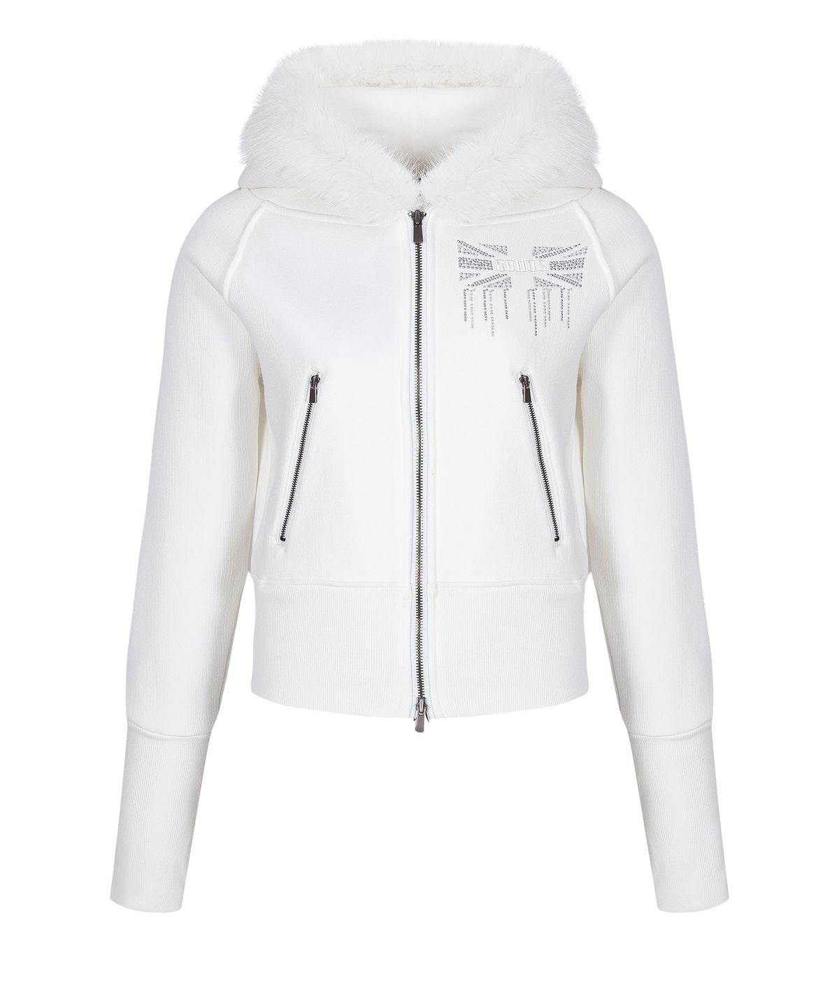 플리즈노팔로우(PLEASENOFOLLOW) Becky Fur Hoodie Jacket (White)