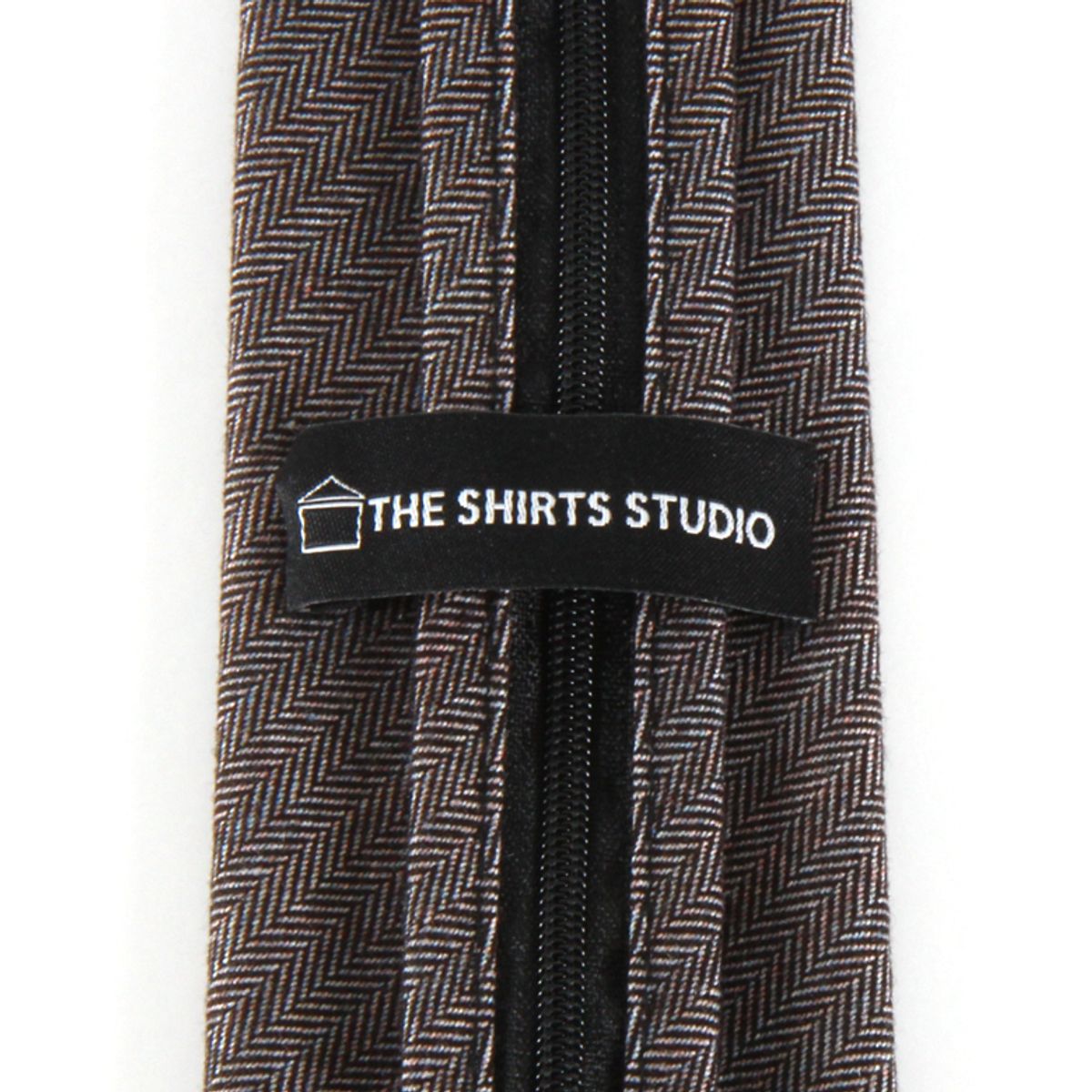 더셔츠스튜디오(THE SHIRTS STUDIO) 브라운 어번 해링본 자동 넥타이
