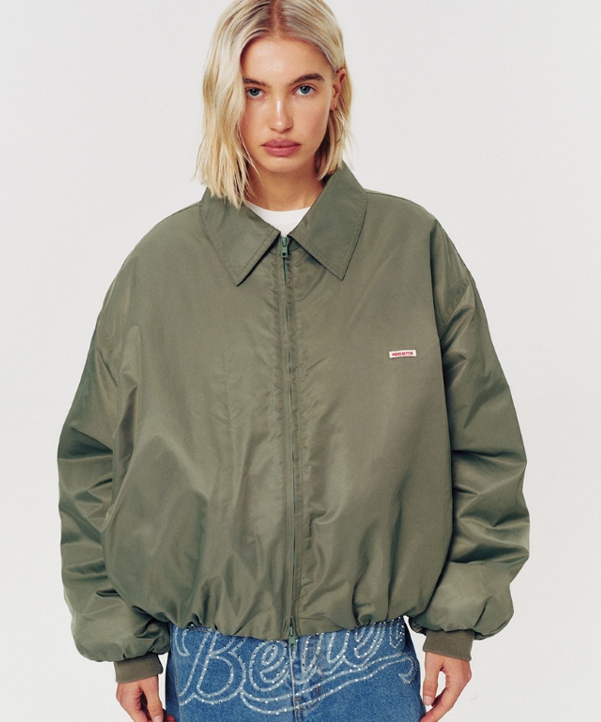 무드베러(MOODBETTER) OVERSIZED BOMBER JACKET KHAKI