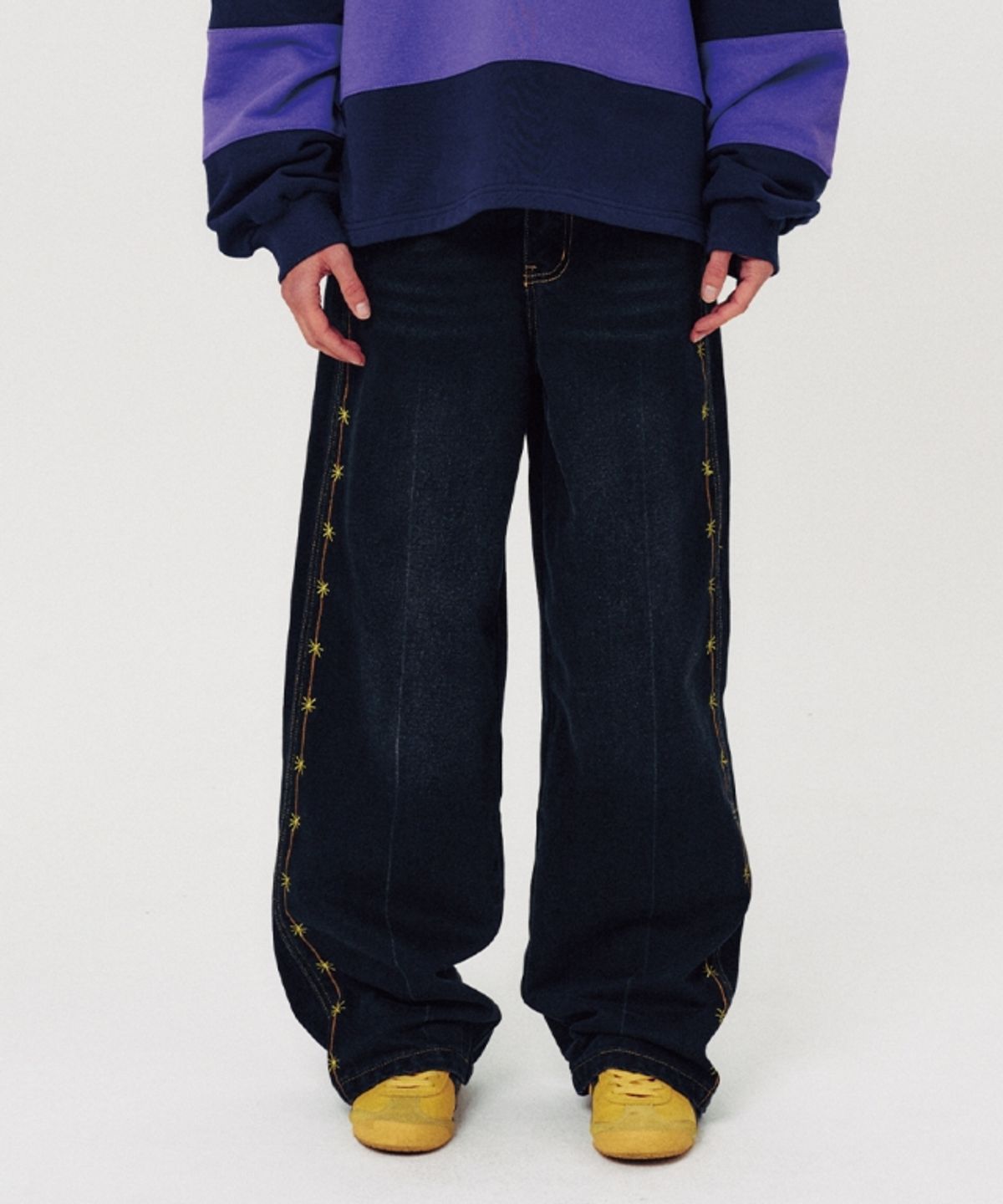 무드베러(MOODBETTER) HANDSTITCH LINE DENIM PANTS BLACK
