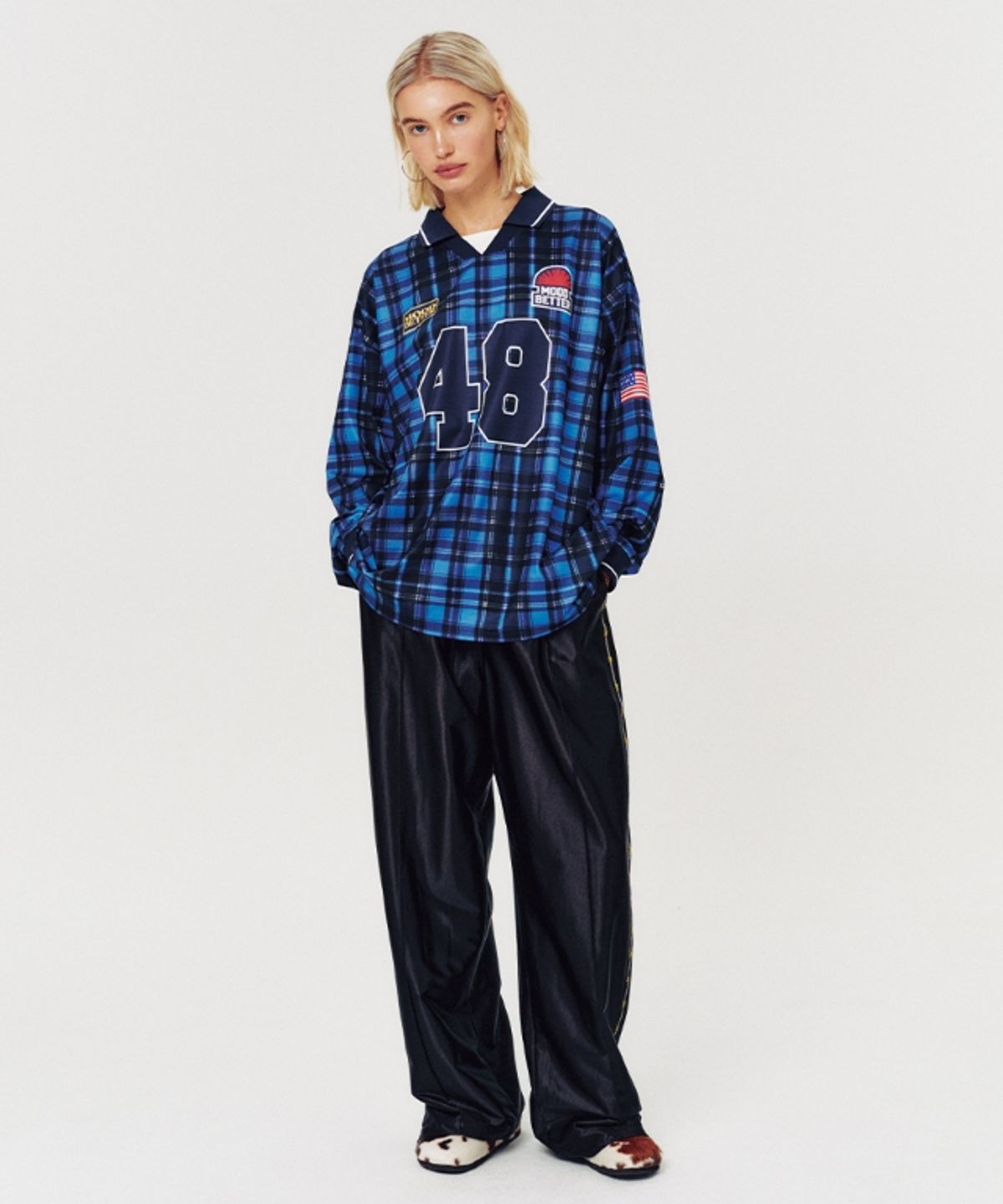 무드베러(MOODBETTER) HANDSTITCH LINE TRACK PANTS BLACK