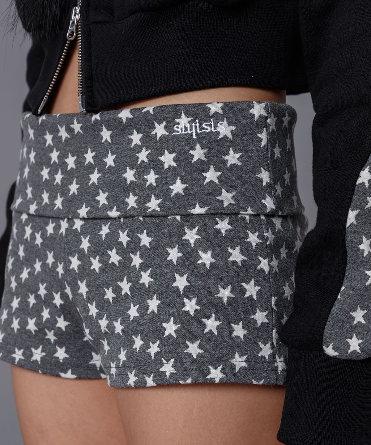슬리시스(SLYISIS) Star Folding Micro Shorts (Charcoal)