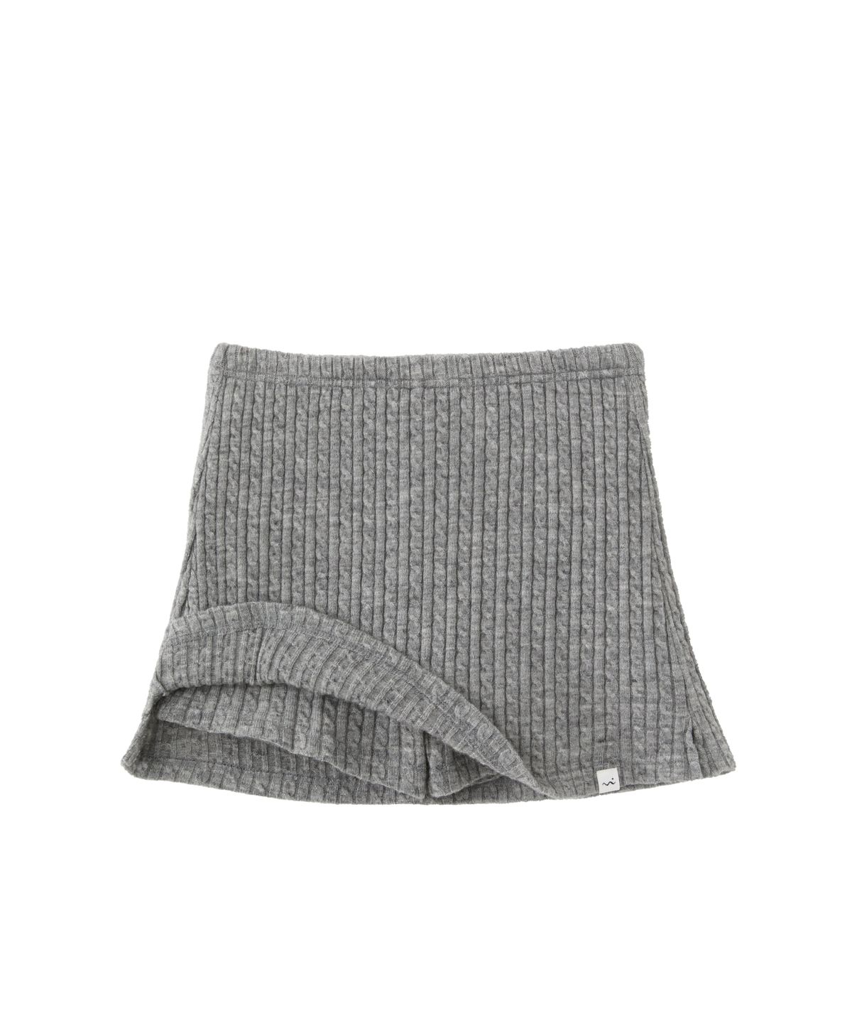 포에브(POEV) Cable Knit Mini Skirt Shorts - Grey