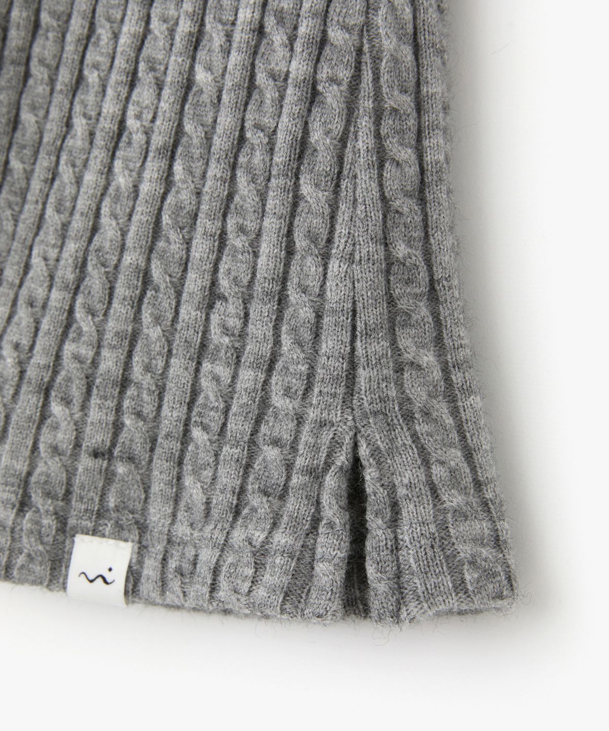 포에브(POEV) Cable Knit Mini Skirt Shorts - Grey
