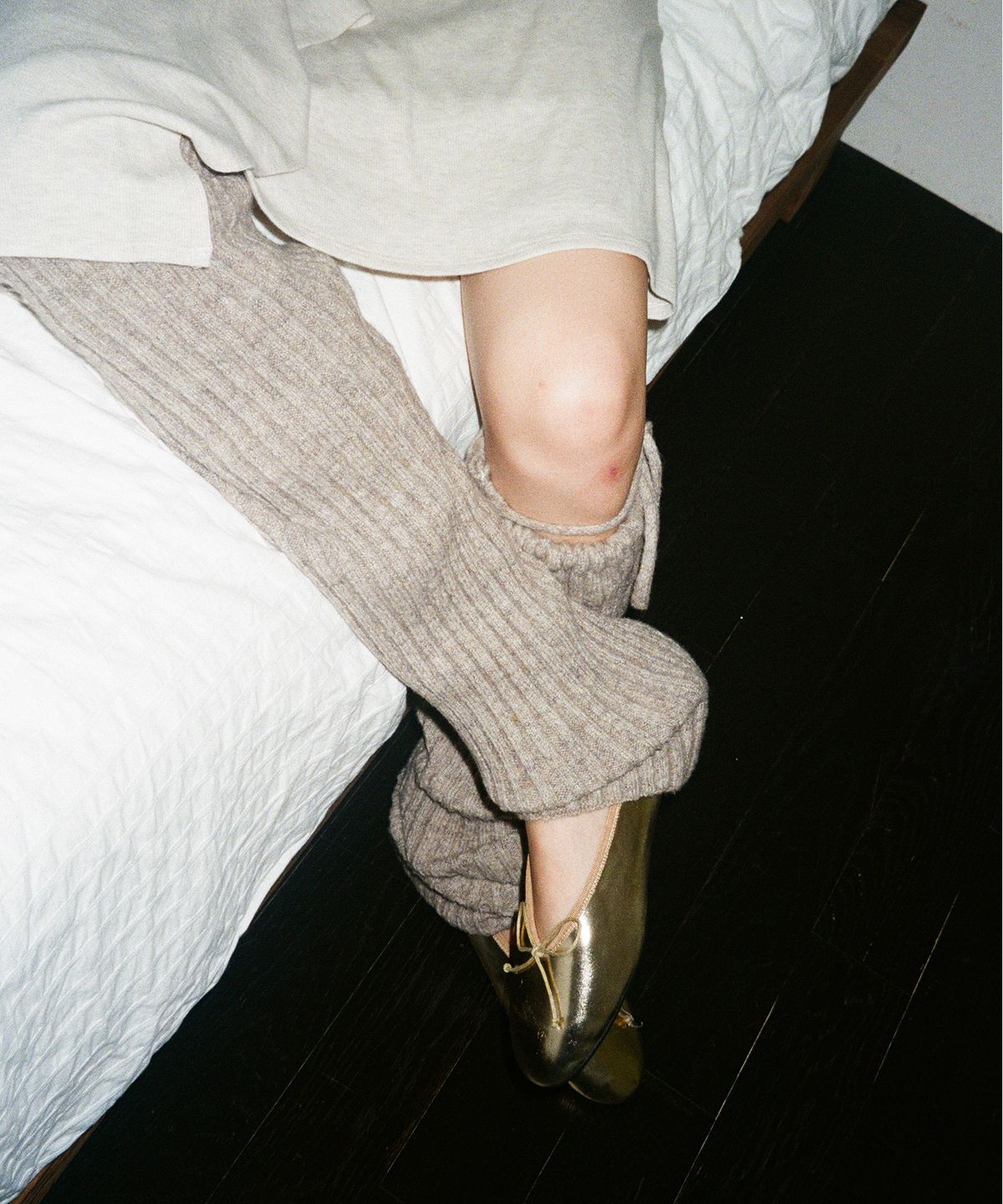 포에브(POEV) Drawstring Leg Warmer - Oatmeal