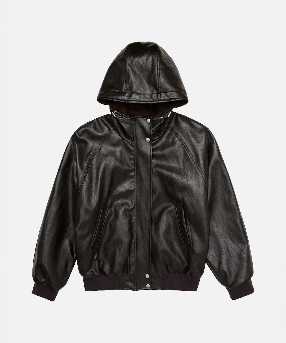콜아웃뉴이어(CONY) FLEECE LEATHER HOOD BLOUSON JUMPER / BROWN