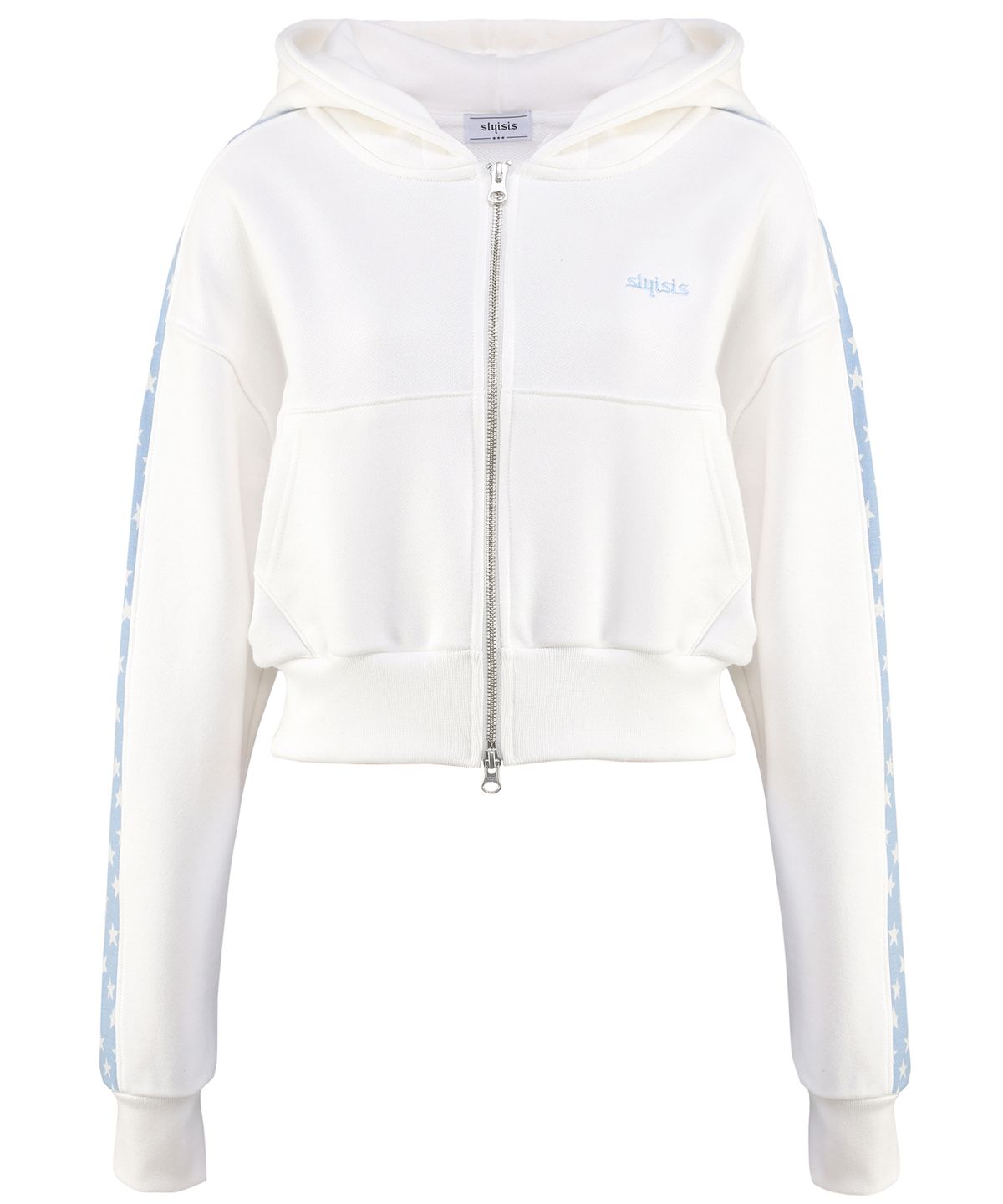 슬리시스(SLYISIS) Star Line Crop Hoodie Zip-up (Ivory)