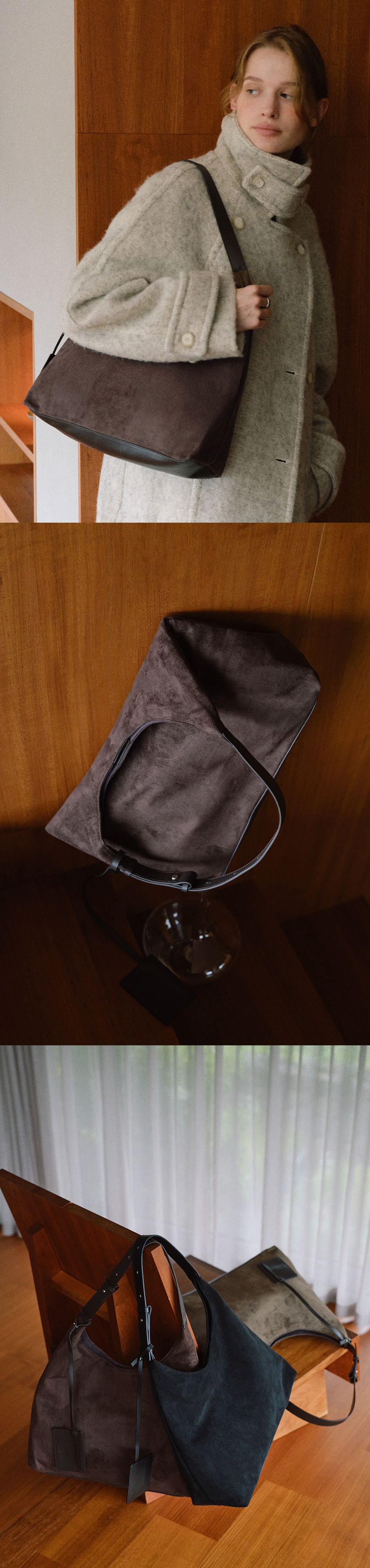 MUSINSA | OVHEE Flume Suede Hobo Bag (3 colors)