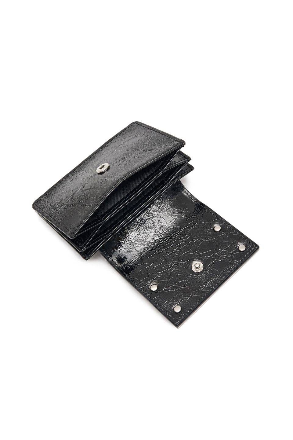 MUSINSA公式 | MATIN KIM GLAZED ACCORDION WALLET IN BLACK