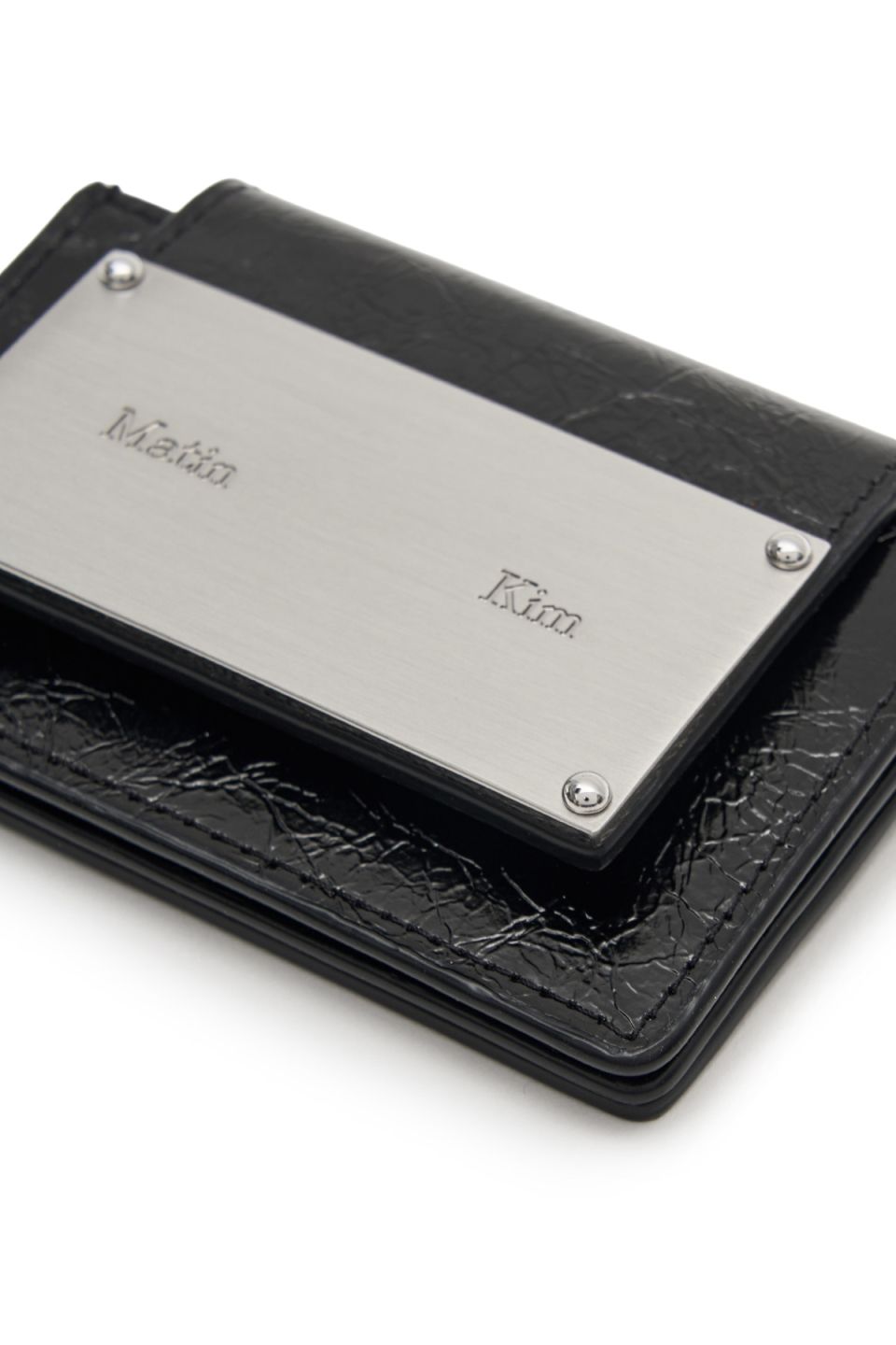 MUSINSA公式 | MATIN KIM GLAZED ACCORDION WALLET IN BLACK