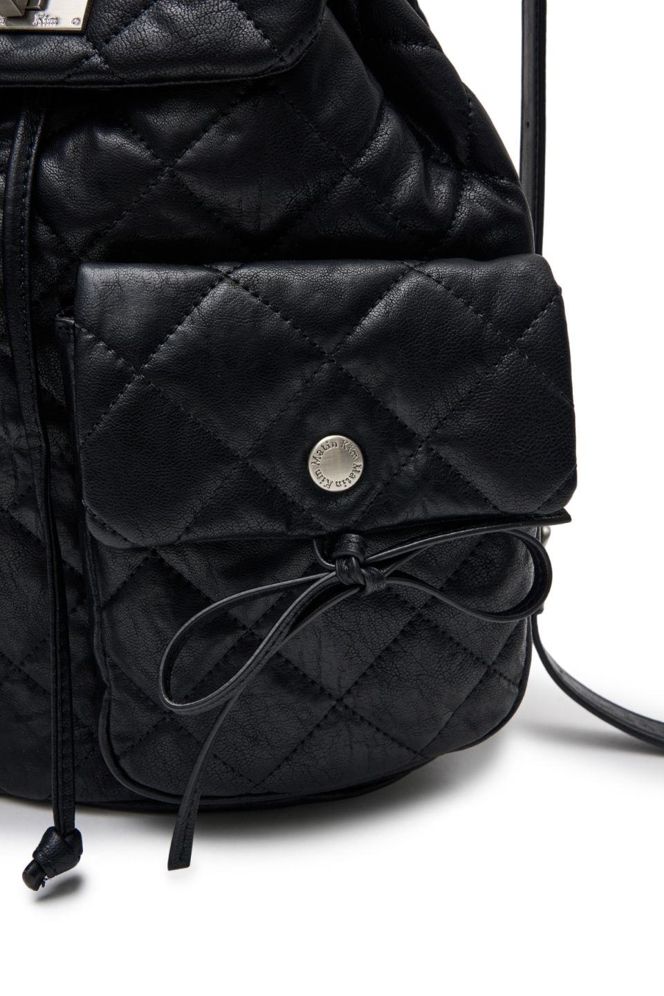 MUSINSA公式 | MATIN KIM DOUBLE POCKET QUILTING BACKPACK IN BLACK