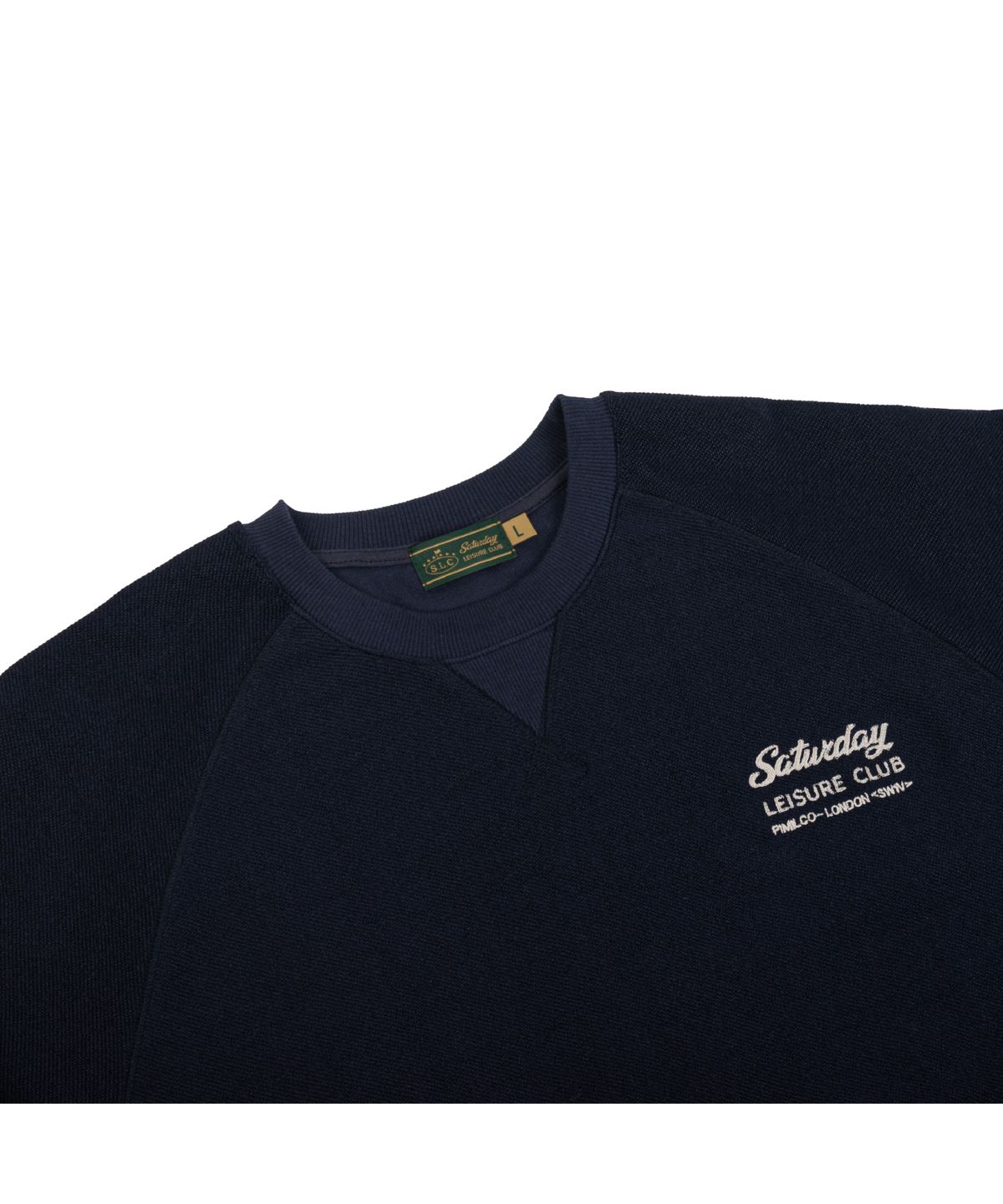 세러데이 레저 클럽(SATURDAY LEISURE CLUB) Leisure Reverse Terry Raglan Sweatshirt (Unisex) - Navy