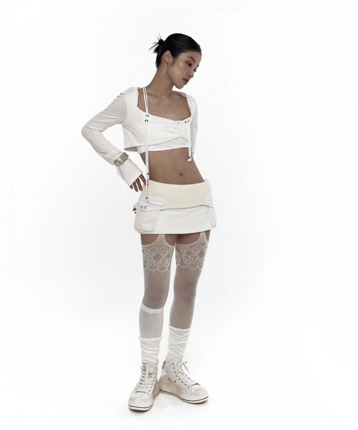카시코(KASHIKO) Knit Micro Skirt Ivory