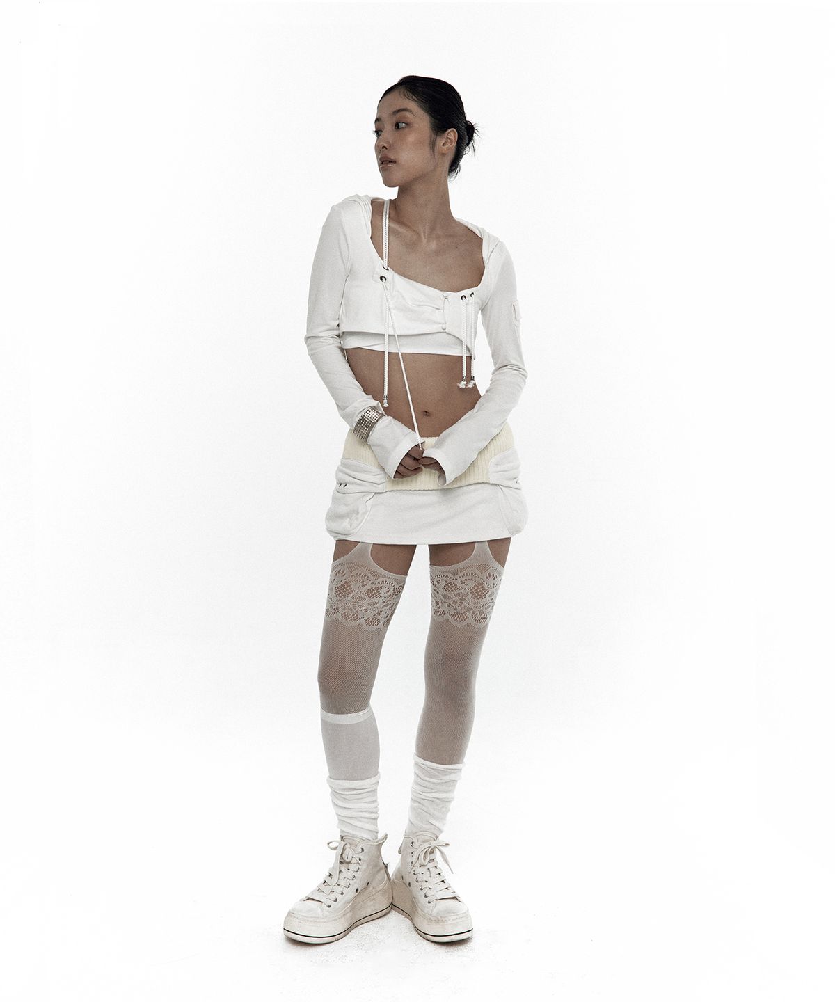 카시코(KASHIKO) Knit Micro Skirt Ivory