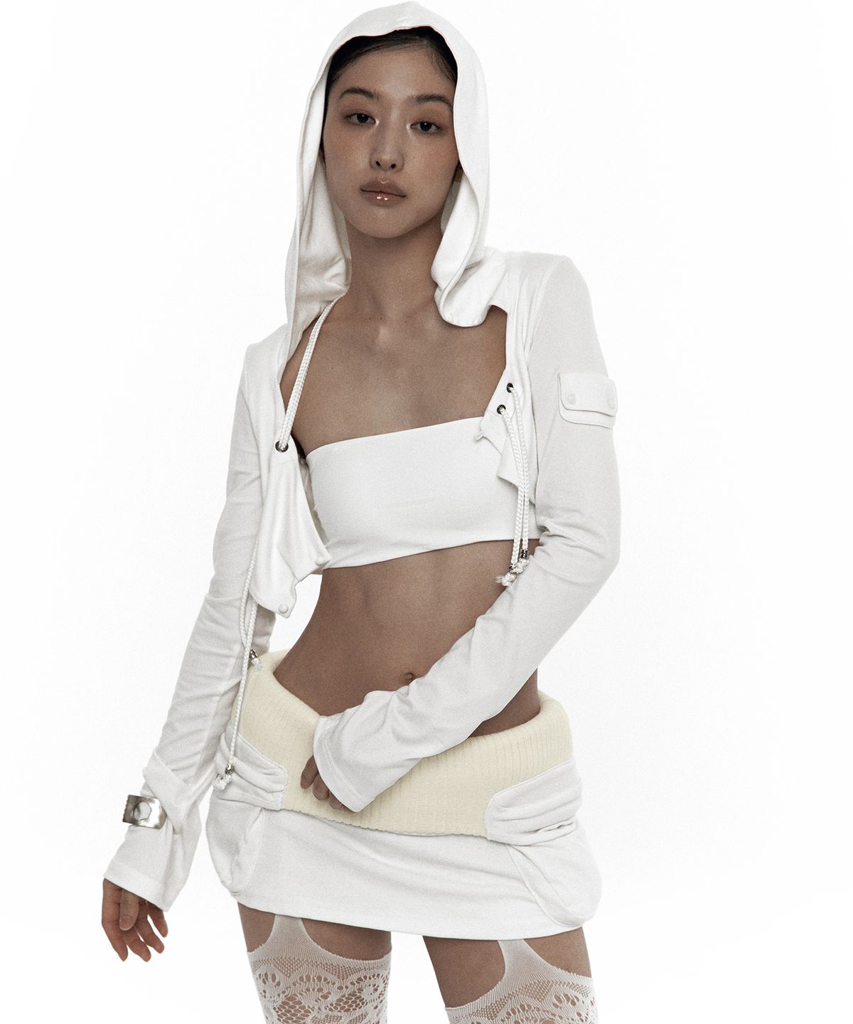카시코(KASHIKO) Knit Micro Skirt Ivory