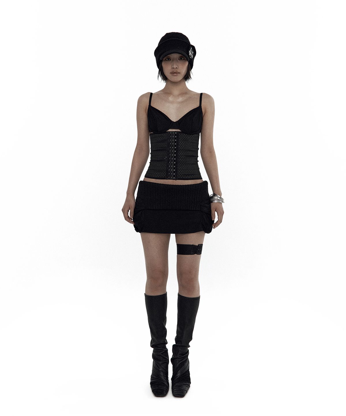 카시코(KASHIKO) Knit Micro Skirt Black