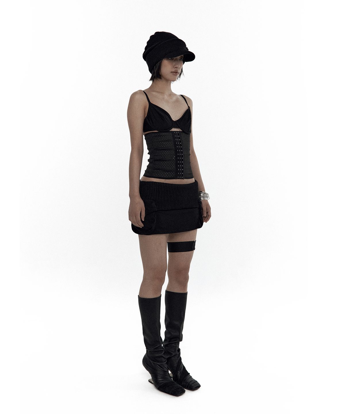 카시코(KASHIKO) Knit Micro Skirt Black