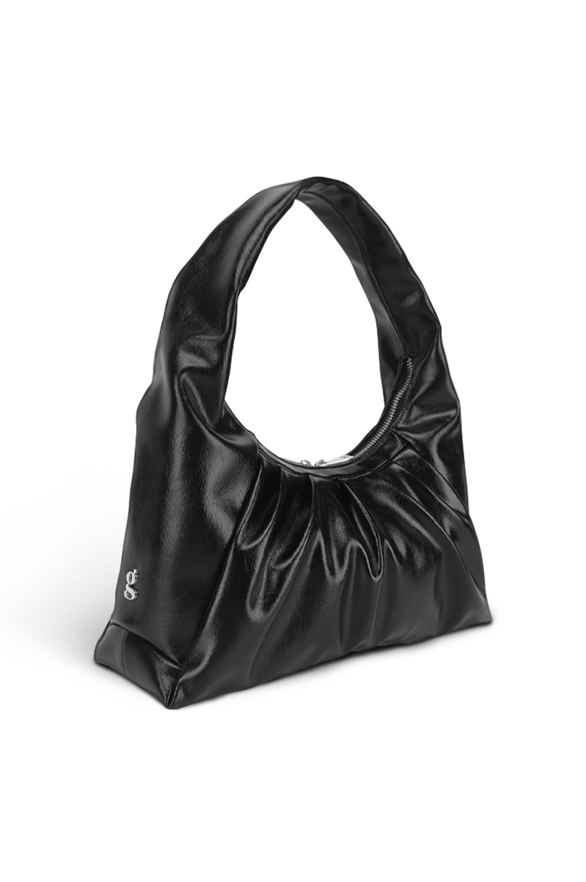 굿토드즈(GOODTOTES) Leather Croissant Hobo Bag - Black