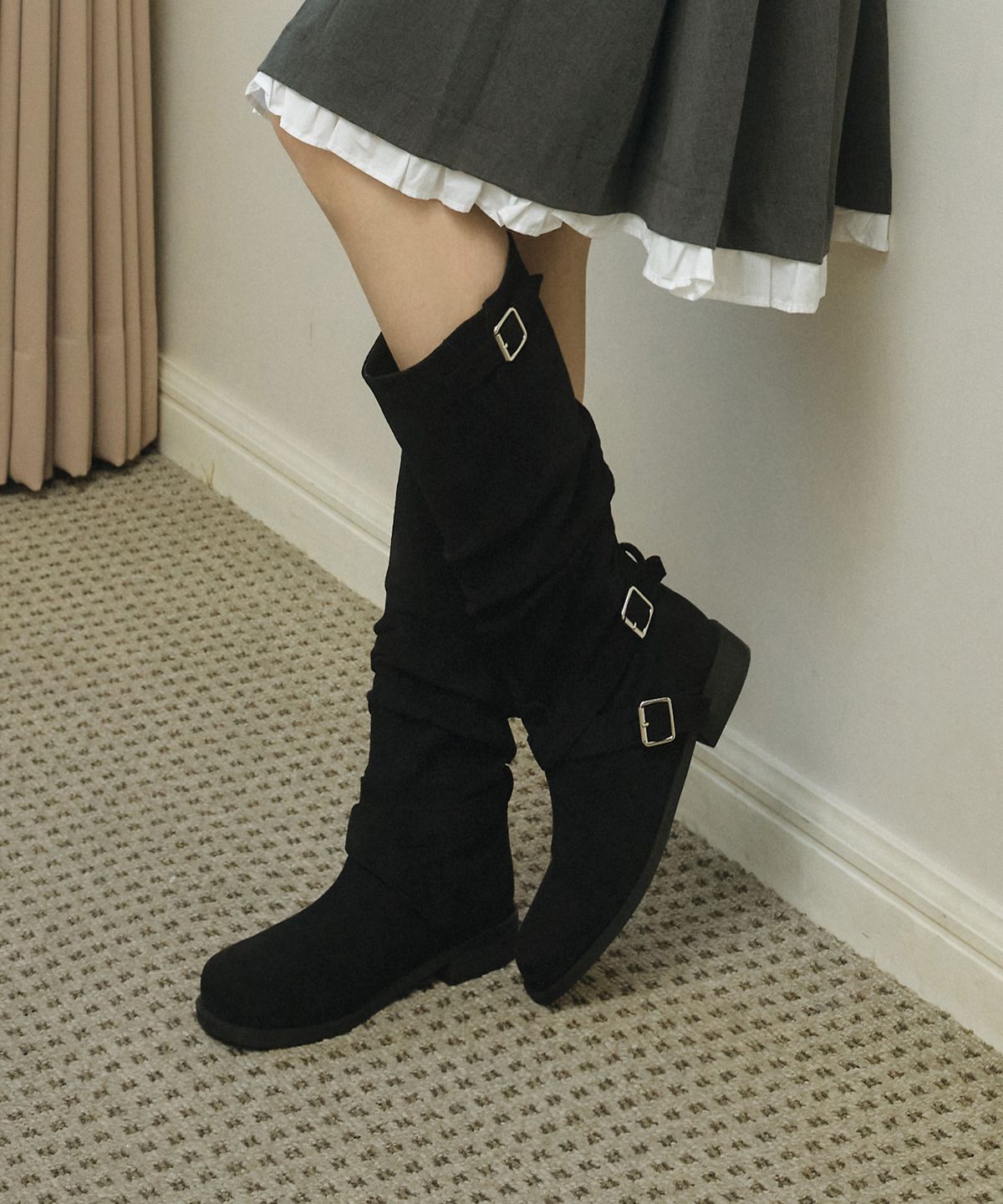 에이티티(ATT) Layer Buckle Mid Boots (att6020)