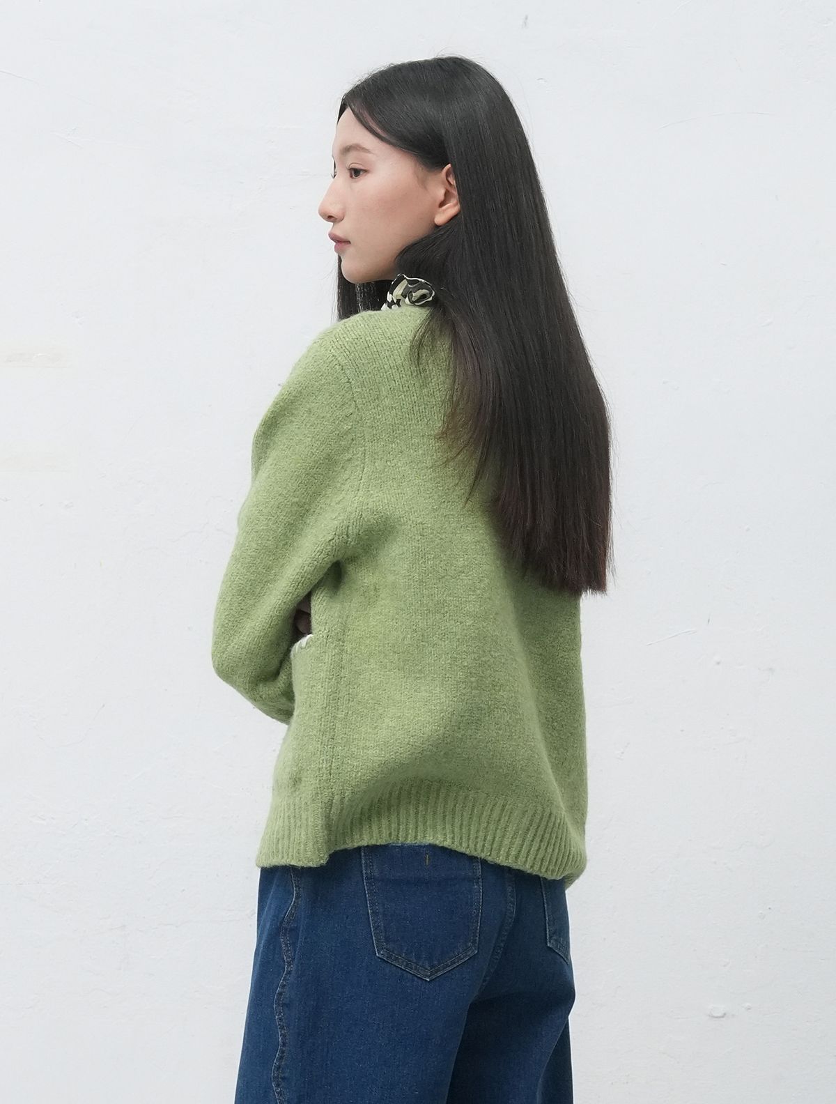 제너럴아이디어(GENERALIDEA) UNISEX 카우보이 크루넥 가디건 [LIME] / SBE4U04013