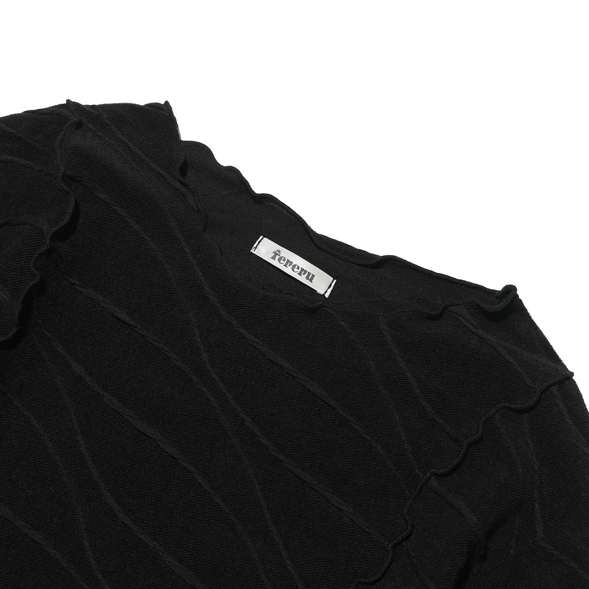 테레루(TERERU) Ruffle Line Long Sleeve Black