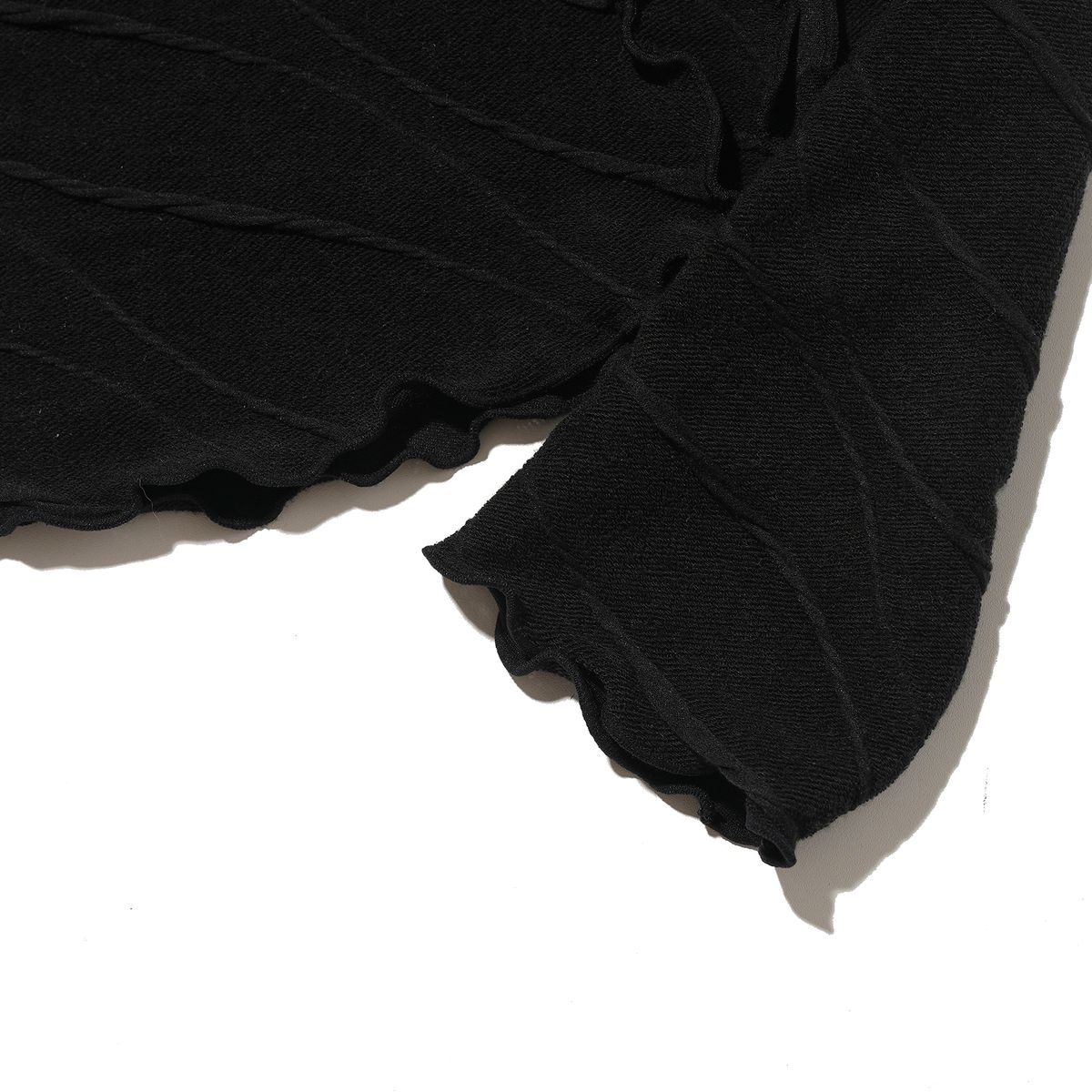 테레루(TERERU) Ruffle Line Long Sleeve Black