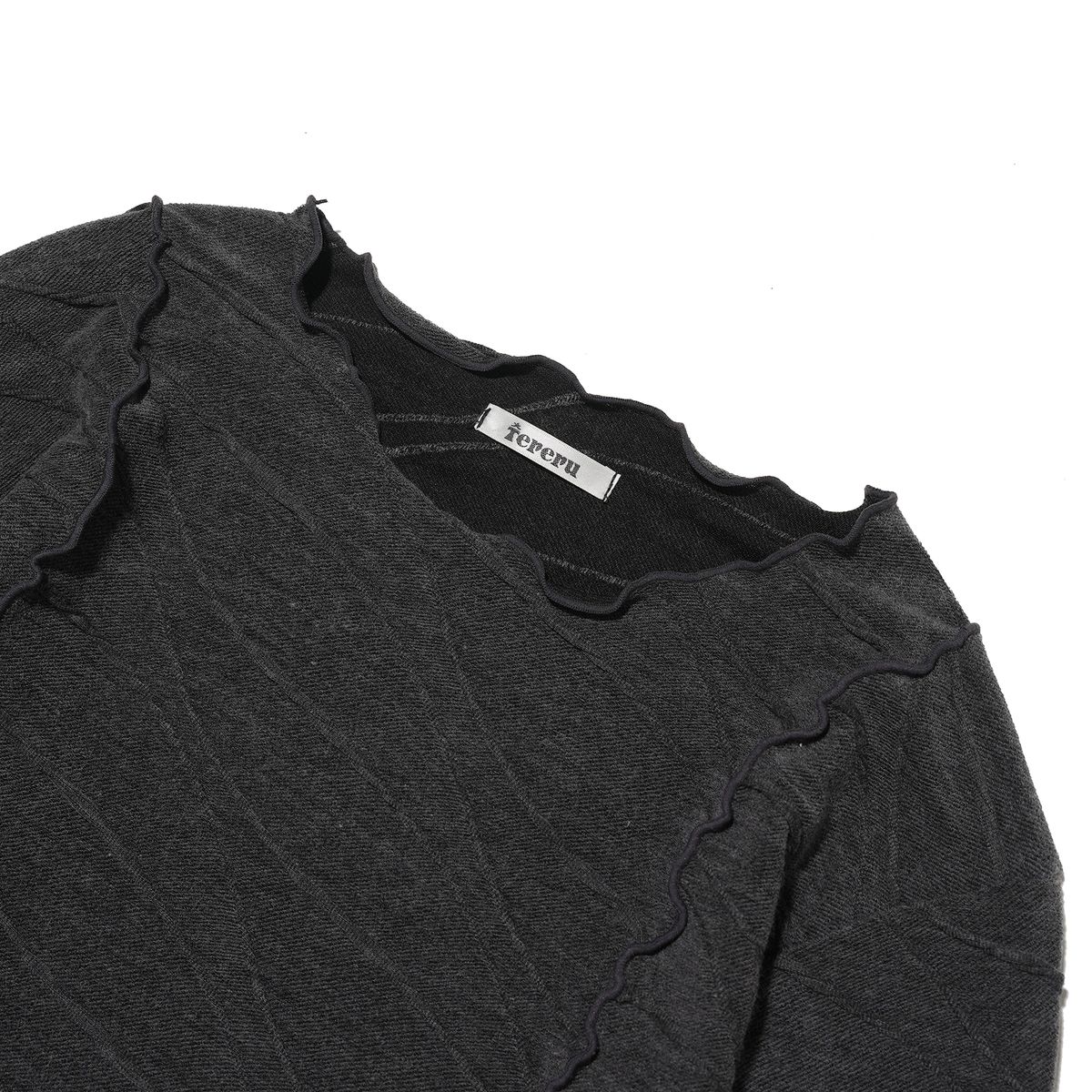 테레루(TERERU) Ruffle Line Long Sleeve Charcoal