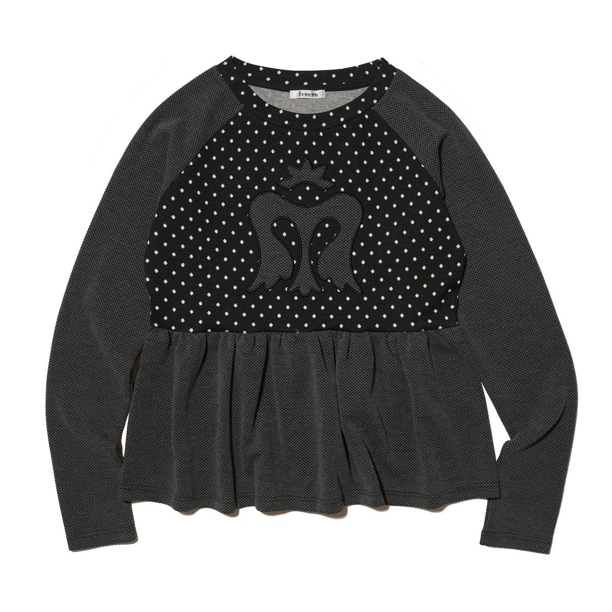 테레루(TERERU) Ruffle Point Long Sleeve Black
