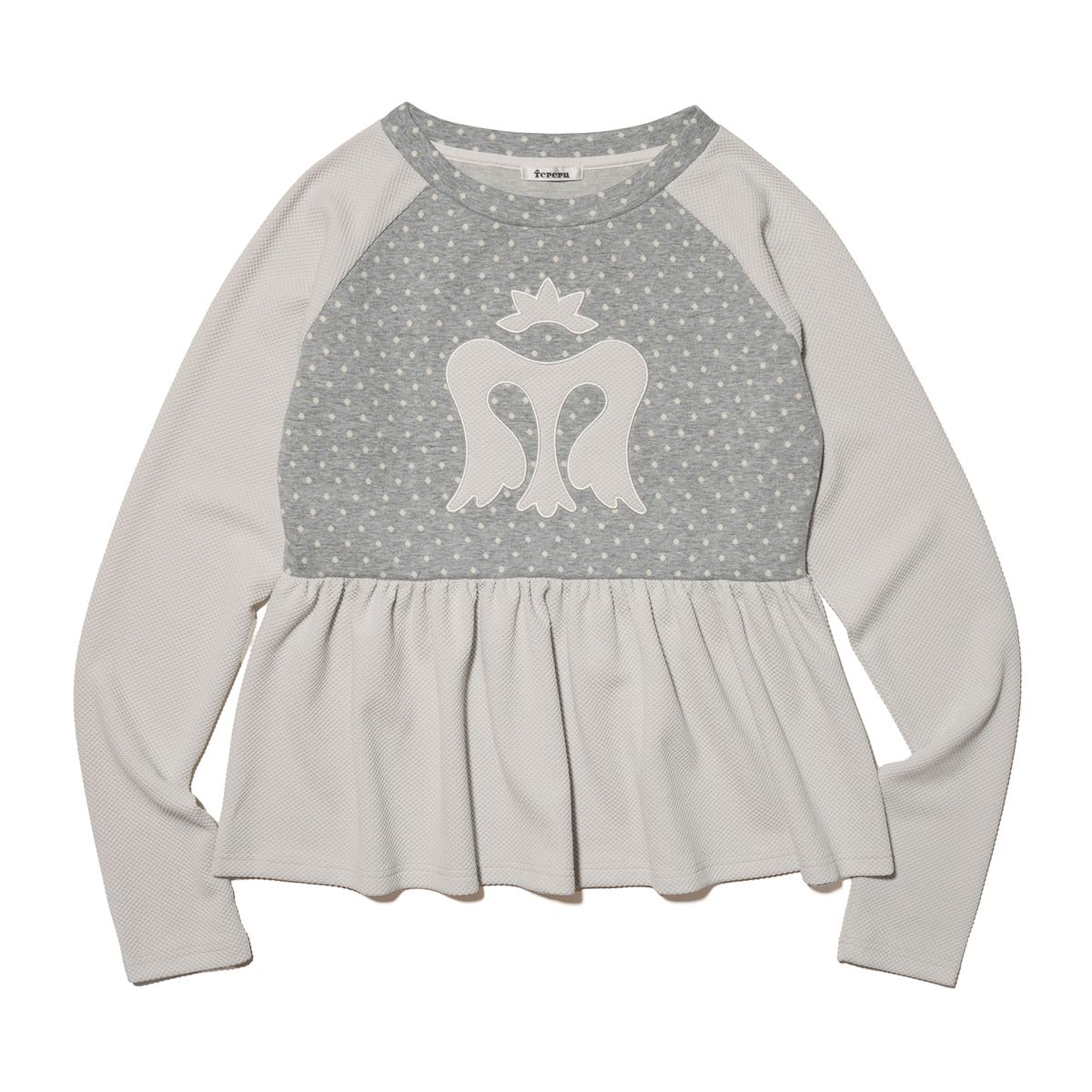 테레루(TERERU) Ruffle Point Long Sleeve Gray