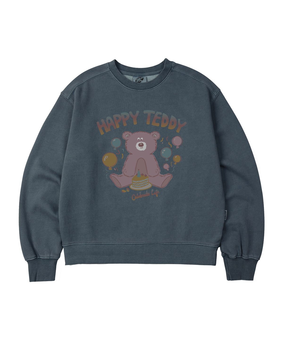와일드락(WILDROCK) Hollysheesh 해피 베어 피그먼트 오버핏 맨투맨_5 COL