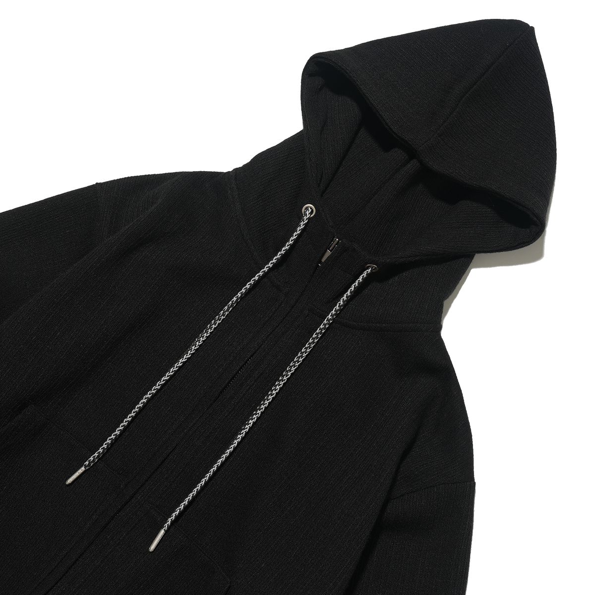 테레루(TERERU) Side String Hoodie zip-up Black