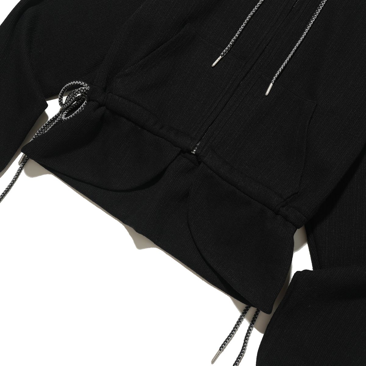 테레루(TERERU) Side String Hoodie zip-up Black
