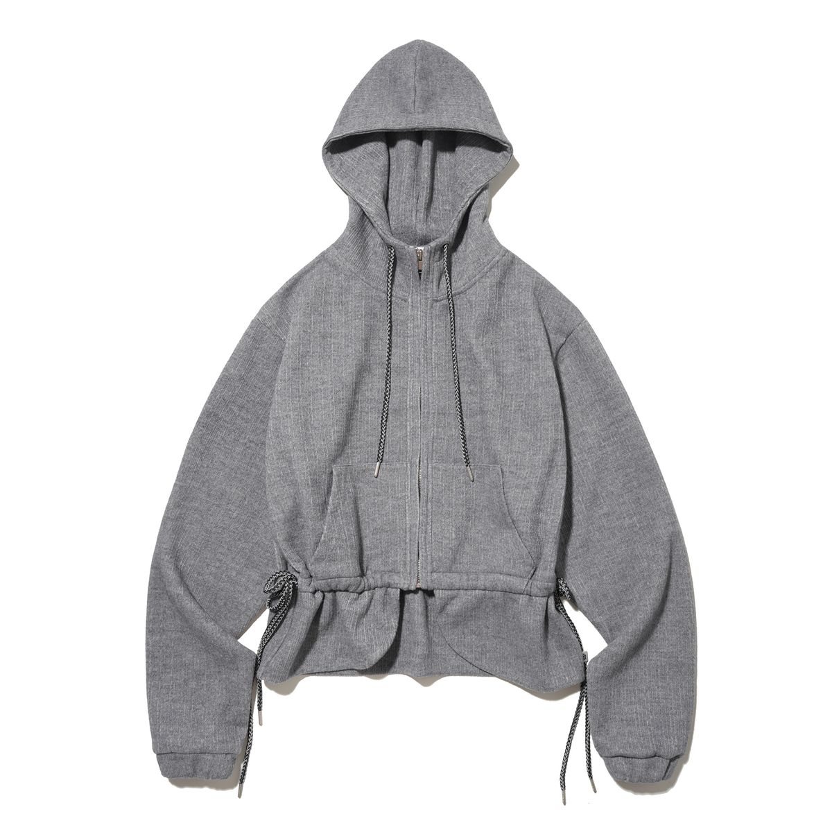 테레루(TERERU) Side String Hoodie zip-up Gray