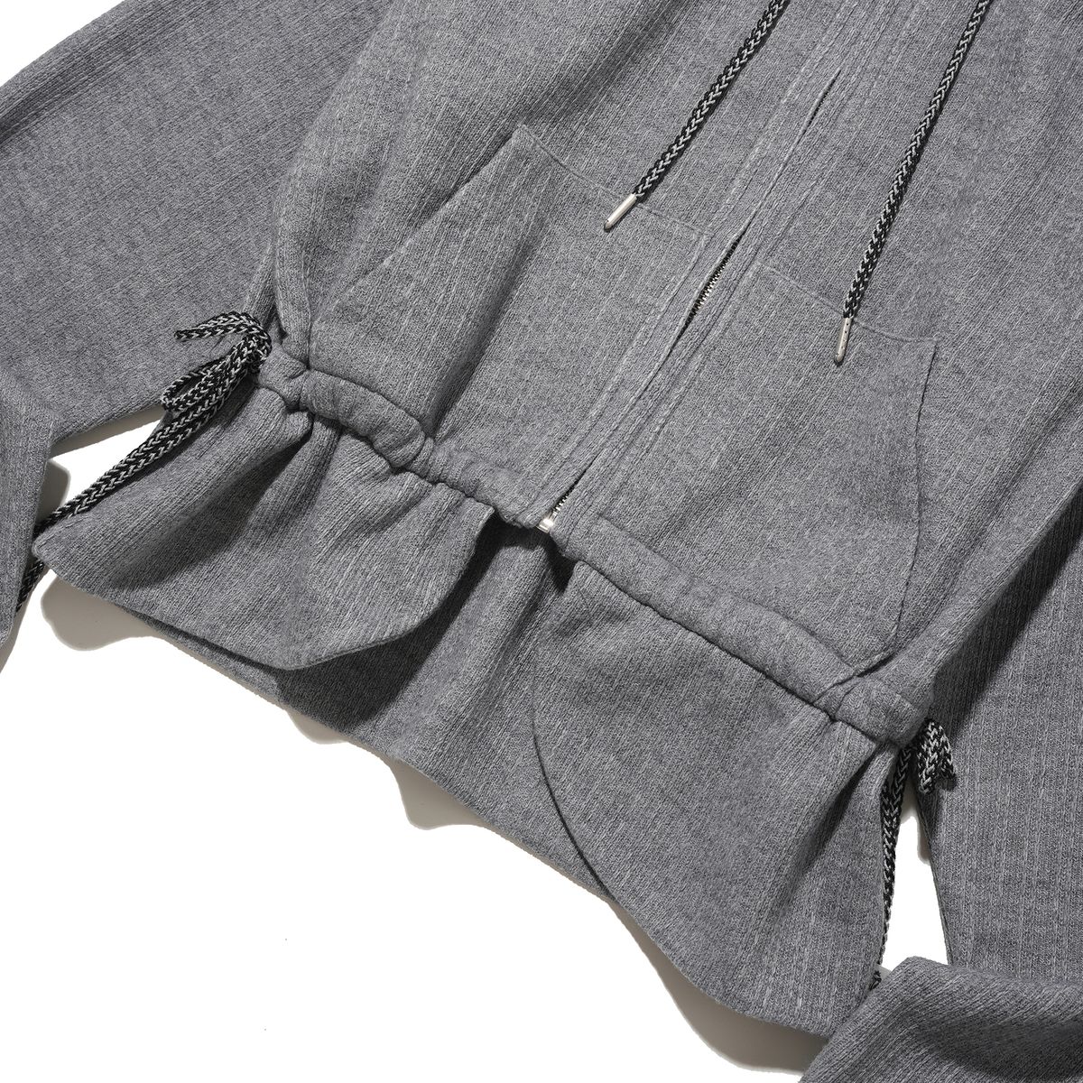 테레루(TERERU) Side String Hoodie zip-up Gray