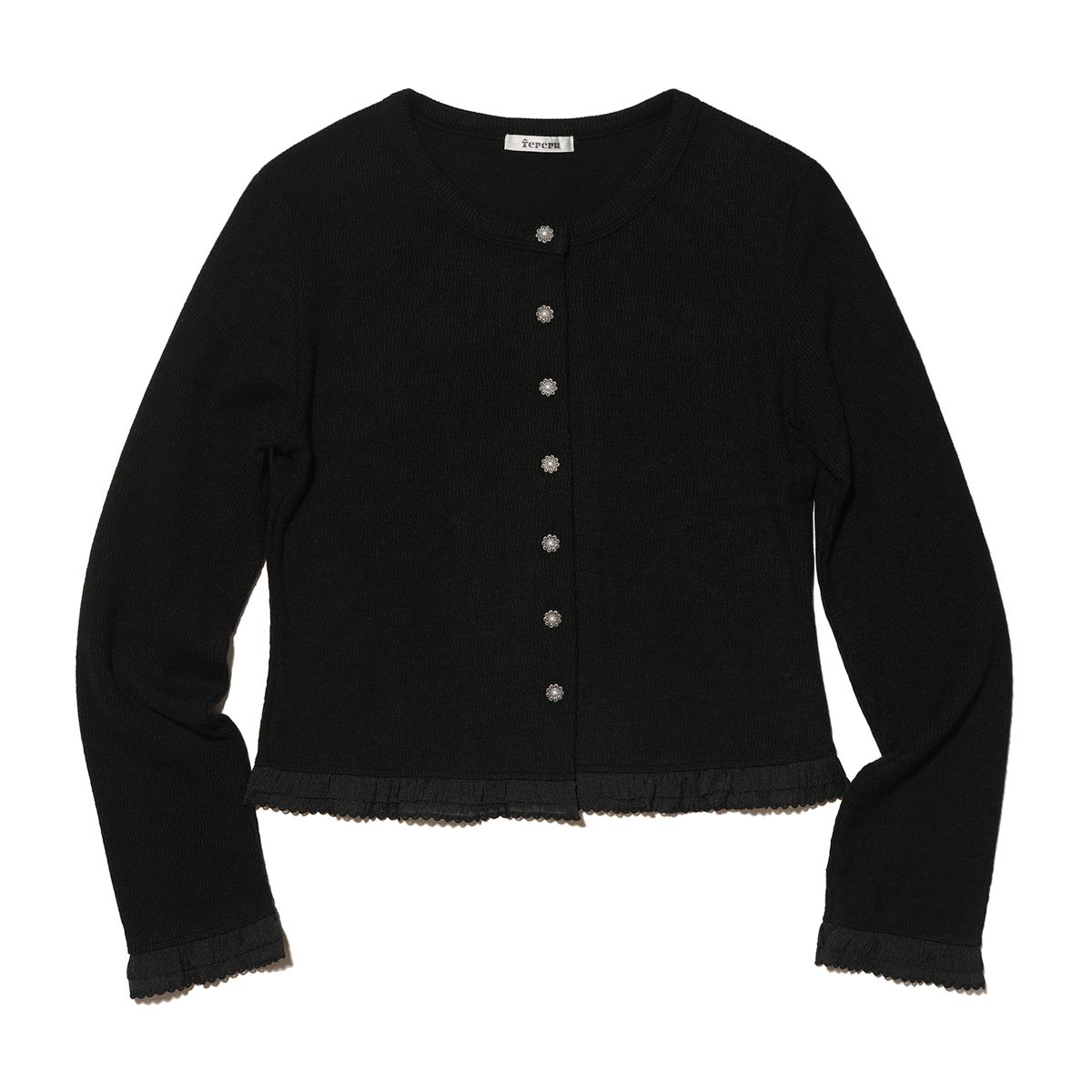 테레루(TERERU) Wave Line Cardigan Black