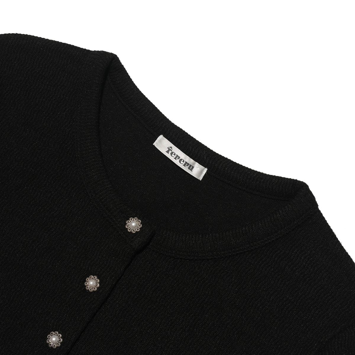 테레루(TERERU) Wave Line Cardigan Black