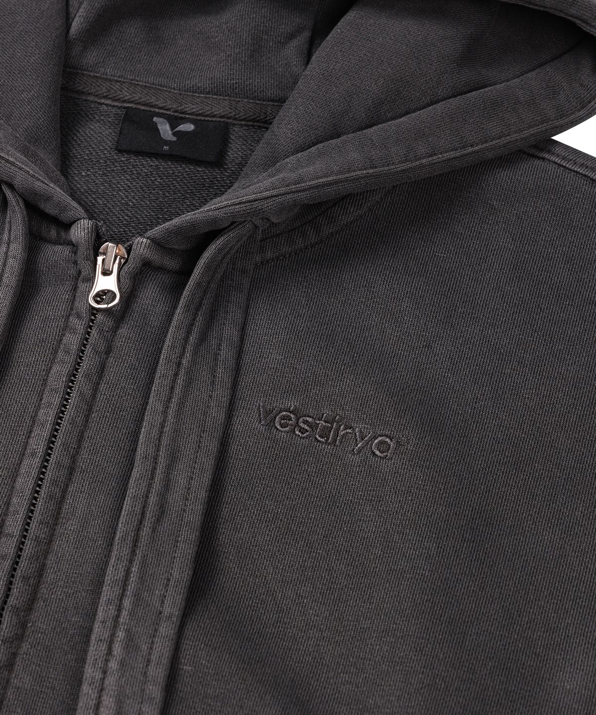베스티리아(VESTIRYA) Small logo Ribbon Zip-up Charcoal