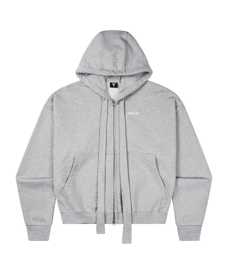 Small logo Ribbon Zip-up Gray